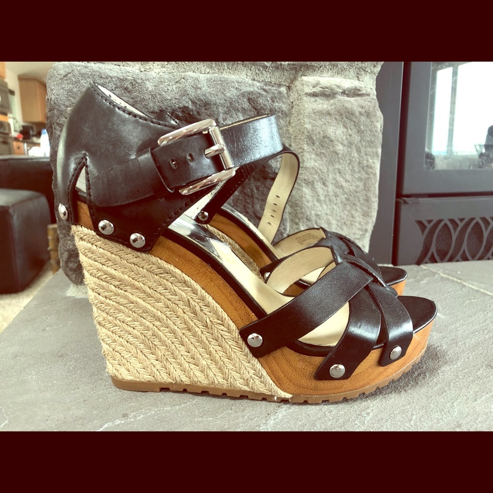 Michael Kors Jetset Black Studded Espadrilles sz7